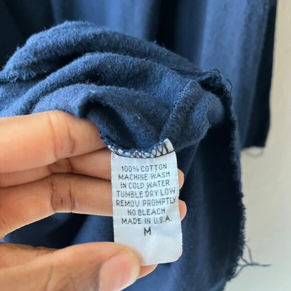 Black Crane Bud Dress Oversized Navy Blue Cotton Tee Dress Size M - Picture 9 of 9